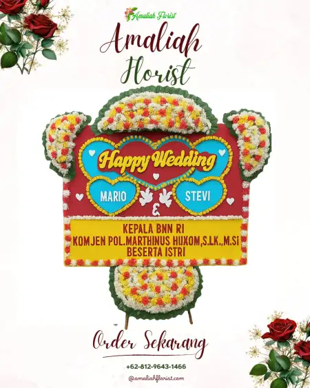 Papan Bunga Pernikahan Labukkang